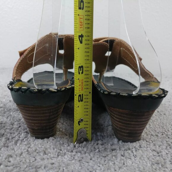 Corkys Elite Sandals Womens 8 Shoes Wolff Island Leather Thong Black Red - Picture 6 of 10